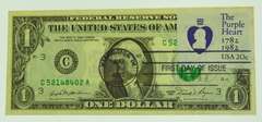 1981 $1 one Dollar Note 1st Day of Issue With Cancellation Stamps