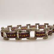 18kt White Gold, Ruby, Sapphire, & Diamond Bracelet