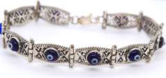 Sterling Silver Evil Eye Link Bracelet