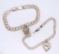 Lot of 2 Vintage Sterling Silver Bracelets