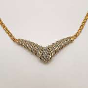 14kt Solid Yellow Gold & Diamond Pendant Necklace