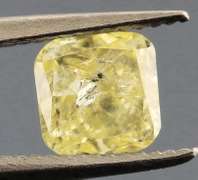 Stunning .33ct cushion cut yellow Diamond
