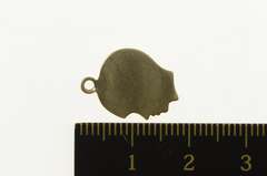 14K Yellow Gold Retro Boy Profile Child Kid's Engravable Charm/Pendant
