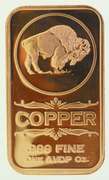 Buffalo Nickel 1 oz .999 Fine Copper Bar