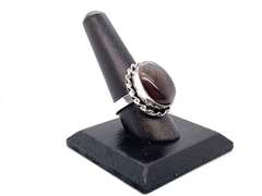 Oval Agate Tibetan Silver Ornate Ring