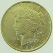 1922 Peace Silver Dollars $1 US Coin Flashy White Slider BU