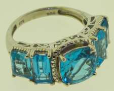 Sterling Silver Teal Topaz Ring