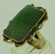 Sterling Silver Large Rough Emerald Ring