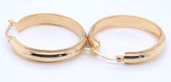 Simple Yellow Gold Milgrain Hoop Earrings