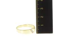 14K Yellow Gold Squared Diamond Asymmetrical Wedding Ring