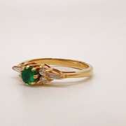 14kt Gold, Emerald, & Diamond Cocktail Ring