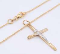 Elegant Yellow Gold Cross Pendant on Chain