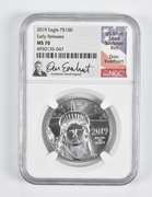 MS70 2019 $100 American 1 Oz Platinum Eagle ER Signed Everhart NGC