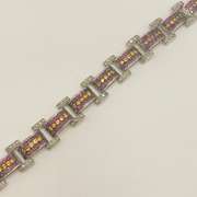 18kt White Gold, Ruby, Sapphire, & Diamond Bracelet