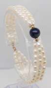 Fresh water Pearl and Lapis Bracelet