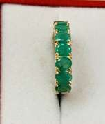 14kt Solid Yellow Gold & Emerald Band Ring