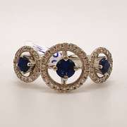 14kt Gold, Blue Sapphire, & Diamond Ring