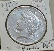 1934-S Peace Dol  circ  hard date