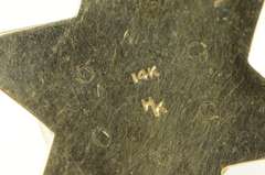 14K Yellow Gold Star of David Jewish Faith Symbol Wood Pendant