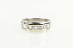 14K White Gold 2.10 Ctw Princess & Baguette Diamond Band Ring