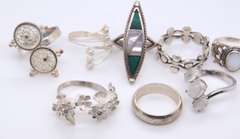 925 Sterling Silver Group Lot of 8 Rings
