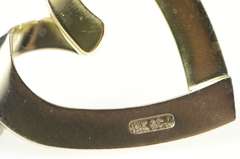 10K Yellow Gold Two Tone Squared Loop Heart Love Romantic Pendant