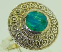 Sterling Silver Round Blue Zircon Ring