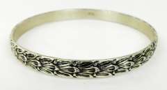 Vintage Beau Sterling Carved Bangle