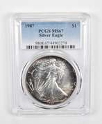 MS67 1987 American Silver Eagle - Graded PCGS