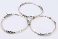 Lot of 3 Vintage 925 Sterling Silver Bangles