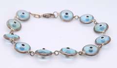 Vintage Sterling Silver Devil Eye Bracelet