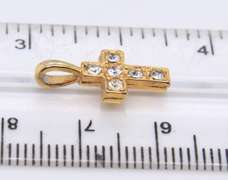 Group Lot of 6 Vintage Sterling Silver Cubic Zirconia Cross Pendants
