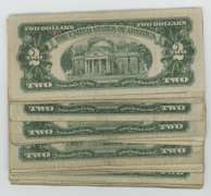 Lot of 30 mixed 1953 & 1963 Series $2 Red Seal Notes. Circs