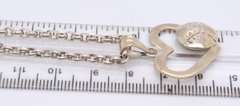 Vinatge Sterling Silver Mexico Heart Shaped Pendant on Chain