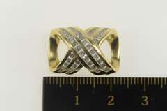 14K Yellow Gold 0.54 Ctw Criss Cross Diamond Channel Slide Pendant