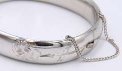 925 Sterling Silver Lot of 2 Floral Design Bangles