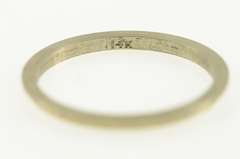 14K White Gold Vintage NOS 1950's Grooved Simple Band Ring