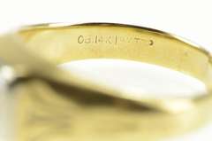14K Yellow Gold 3.75mm Art Deco Etched Men's Wedding Setting Ring