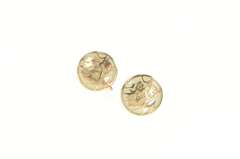 10K Yellow Gold Ornate Chinese Dragon Jade Screw Back Earrings