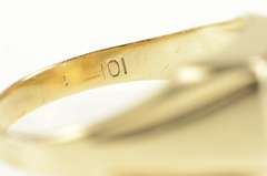 10K Yellow Gold 0.20 Ct Squared Diamond Men's Wedding Ring
