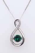 925 Sterling Silver Gemstone Pendant on Chain Necklace