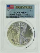 2021 Silver Dollar Eagle Type 2 PCGS MS70 First Strike