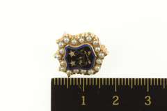10K Yellow Gold Theta Delta Chi Black Enamel Frat Lapel Pin/Brooch