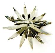 Vintage Sterling & 14K Gold Large Starburst Pin