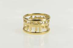 14K Yellow Gold Hebrew Jewish Faith Message Band Ring