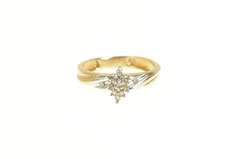 14K Yellow Gold Marquise Diamond Cluster Promise Ring