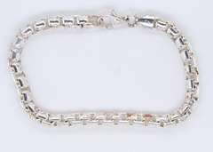 Vintage Italian Sterling Silver Box Bracelet