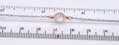 Sterling Silver Crystal Beads Chain Necklace