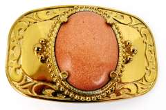 Vintage Goldstone Brass Belt Buckle