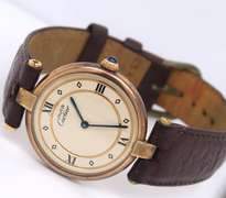Genuine Ladies must de cartier 18k gold over silver watch